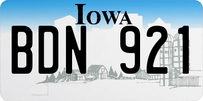 IA license plate BDN921