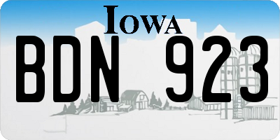 IA license plate BDN923