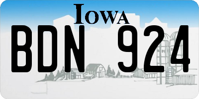 IA license plate BDN924