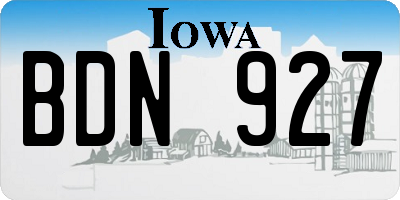 IA license plate BDN927