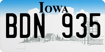 IA license plate BDN935