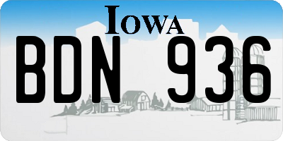 IA license plate BDN936