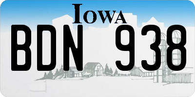 IA license plate BDN938