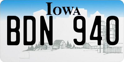 IA license plate BDN940