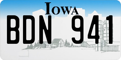 IA license plate BDN941