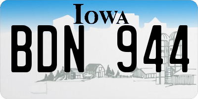 IA license plate BDN944