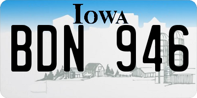 IA license plate BDN946