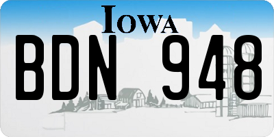 IA license plate BDN948