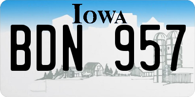 IA license plate BDN957