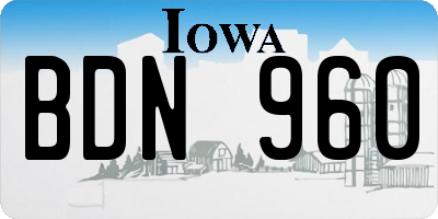 IA license plate BDN960