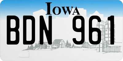 IA license plate BDN961