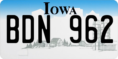 IA license plate BDN962