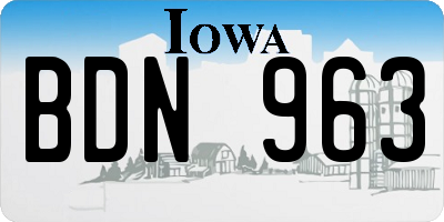 IA license plate BDN963