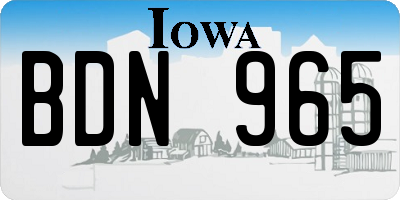 IA license plate BDN965