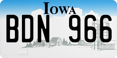 IA license plate BDN966