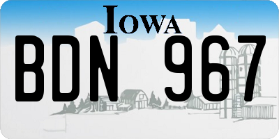 IA license plate BDN967