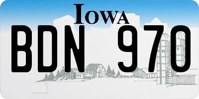 IA license plate BDN970