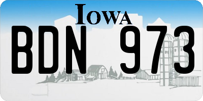 IA license plate BDN973