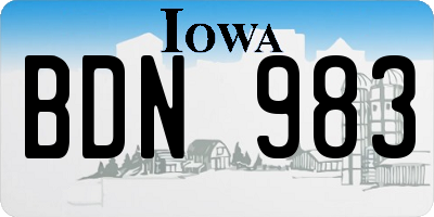 IA license plate BDN983