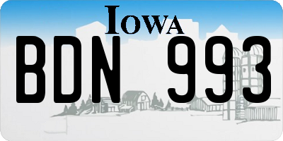 IA license plate BDN993