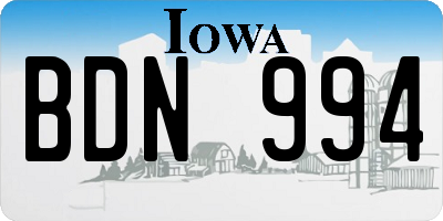 IA license plate BDN994