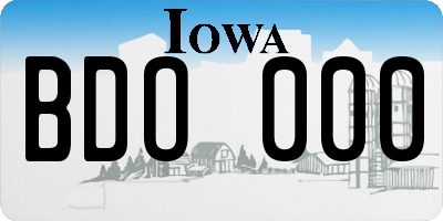 IA license plate BDO000