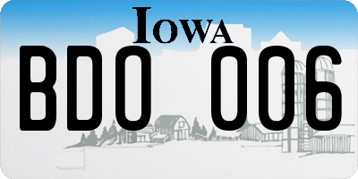 IA license plate BDO006