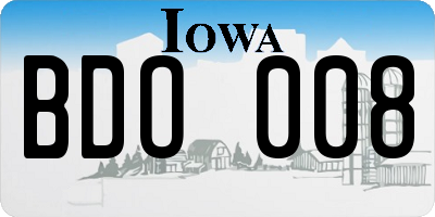 IA license plate BDO008