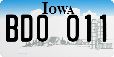 IA license plate BDO011
