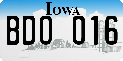 IA license plate BDO016