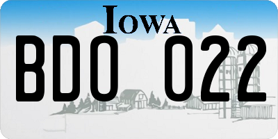 IA license plate BDO022
