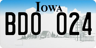 IA license plate BDO024