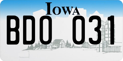 IA license plate BDO031