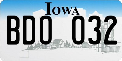 IA license plate BDO032