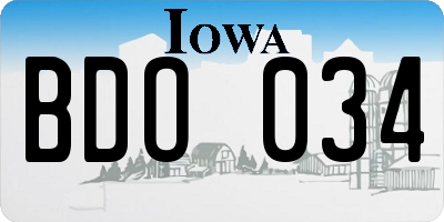 IA license plate BDO034