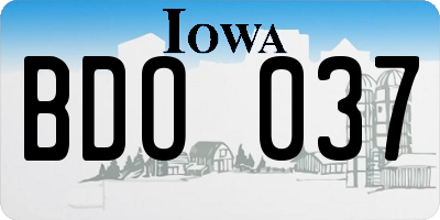 IA license plate BDO037