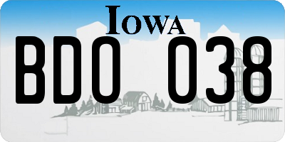 IA license plate BDO038