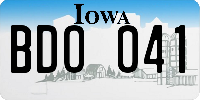 IA license plate BDO041