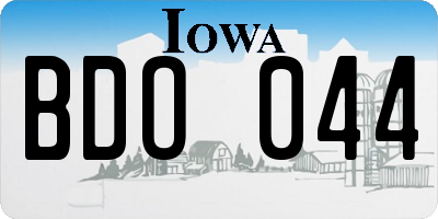 IA license plate BDO044