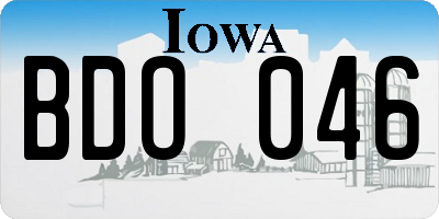 IA license plate BDO046