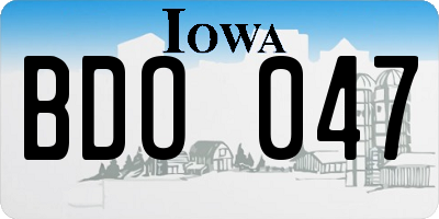 IA license plate BDO047
