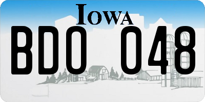 IA license plate BDO048