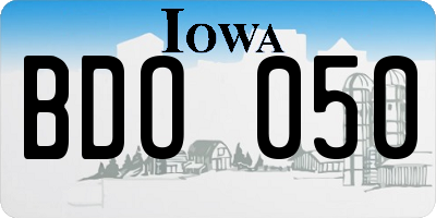 IA license plate BDO050
