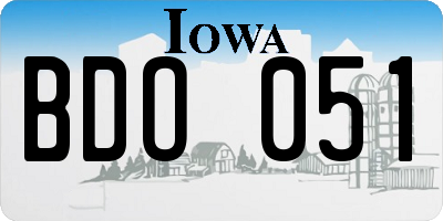 IA license plate BDO051
