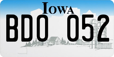IA license plate BDO052