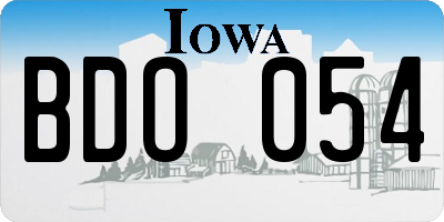 IA license plate BDO054