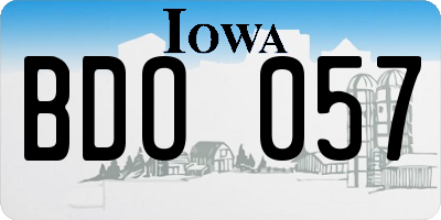 IA license plate BDO057