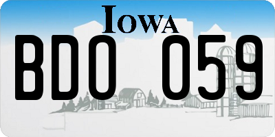 IA license plate BDO059