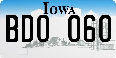 IA license plate BDO060