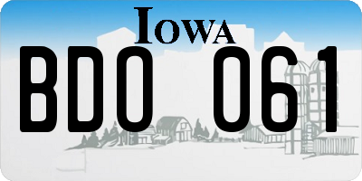 IA license plate BDO061
